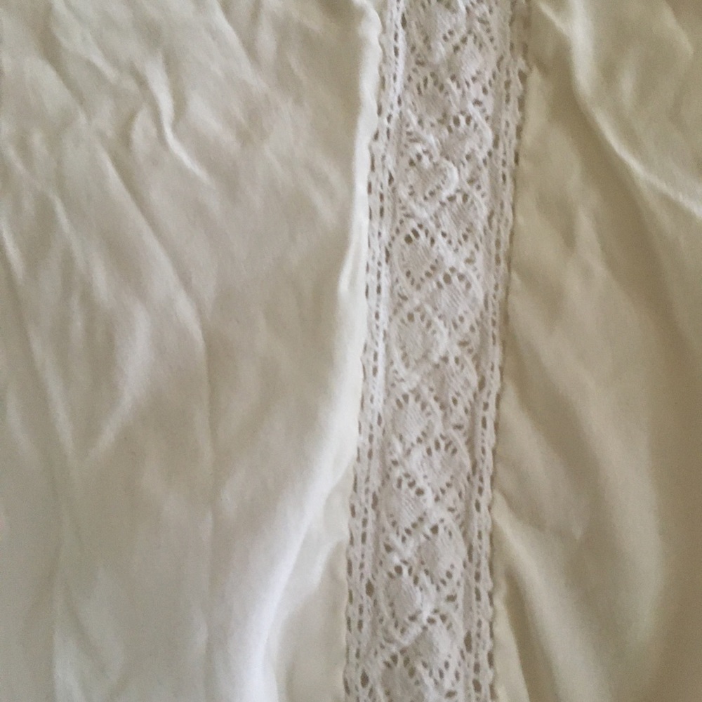 Frame  Denim Le Lace100% silk and lace white ivory charmeuse blouse XS - Picture 6 of 7